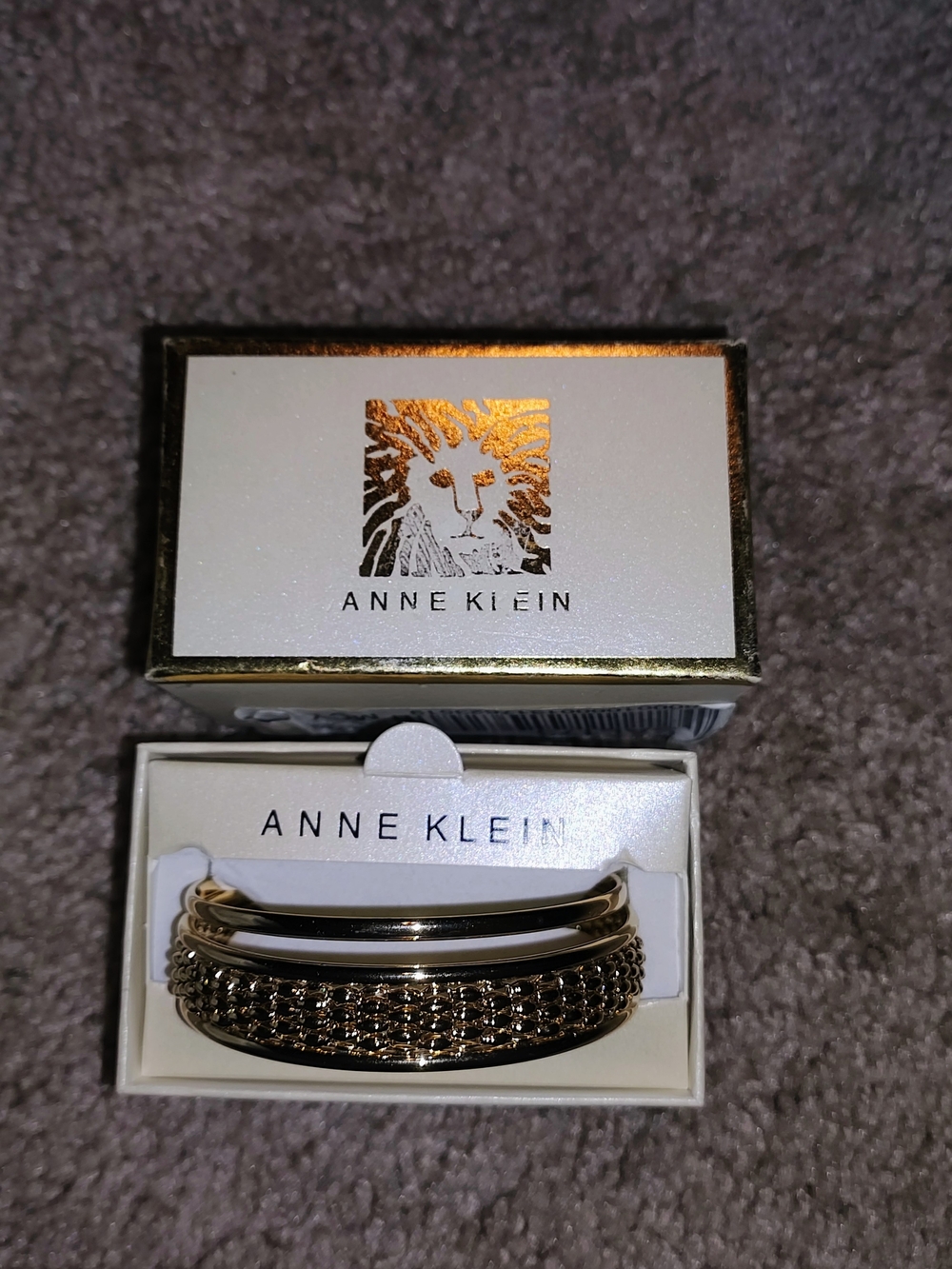 Anne Klein Gold Tone Multi-Row Bangle Bracelet